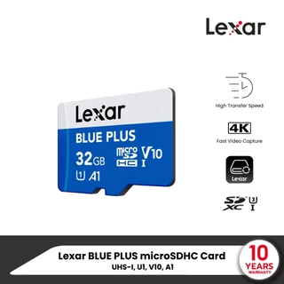 Lexar MicroSD Card BLUE PLUS 32GB (ไมโครเอสดีการ์ด) R100MB/s1 (LMSBLPL032G-BNANG) For Smartphones, Tablets Action Camera