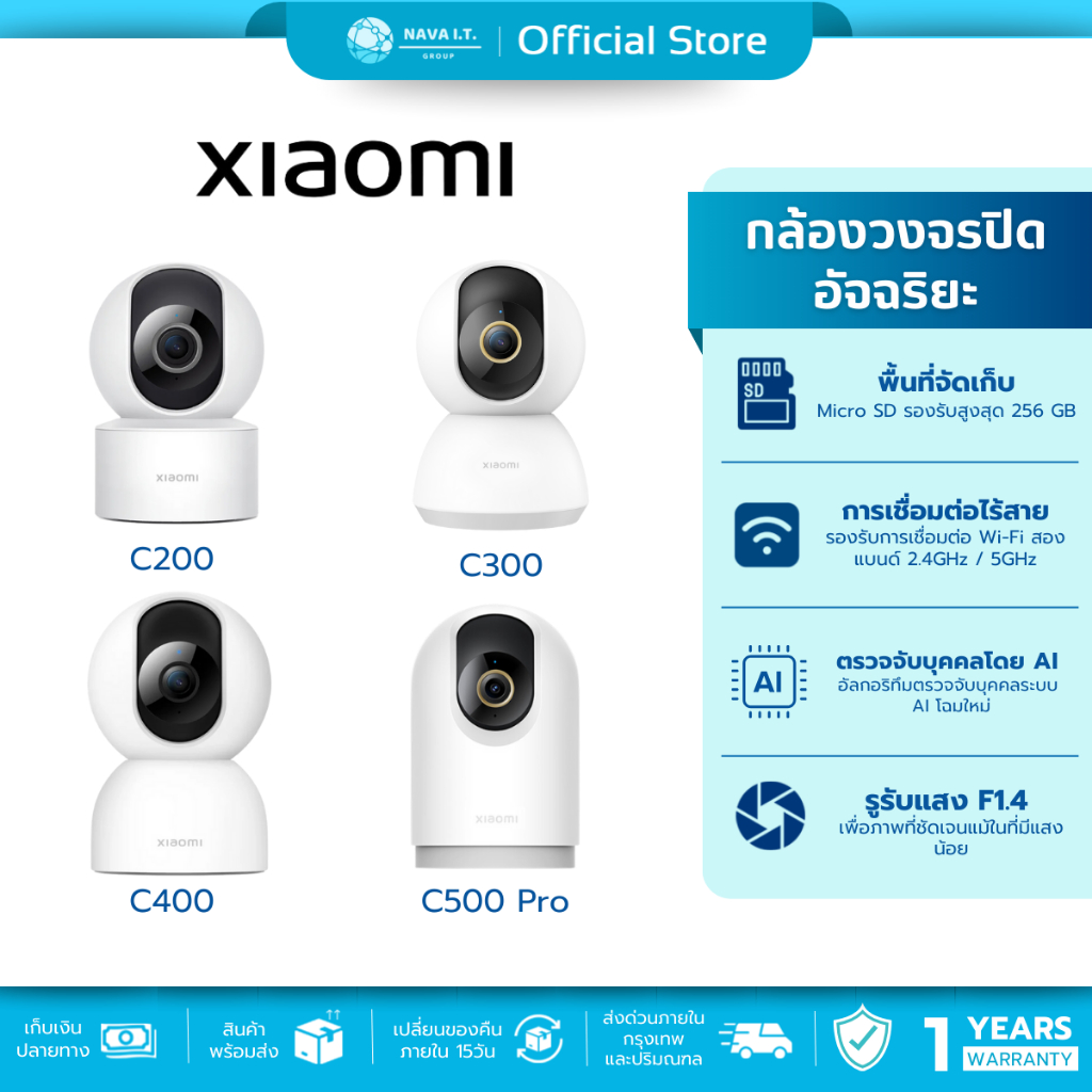 (มีส่งด่วน) Xiaomi Smart Camera C200 C300 C301 C400 c500 Pro c700 AW300 CW300 CW400 C500 กล้องวงจรปิ