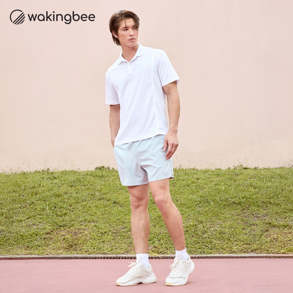 Wakingbee Eagle Shirt (White) เสื้อโปโลผู้ชาย คอปก แขนสั้น ทรงสวย ดีไซน์เดินเส้นปัก ผ้ากันยูวี แห้งไว สำหรับกอล์ฟ เทนนิส