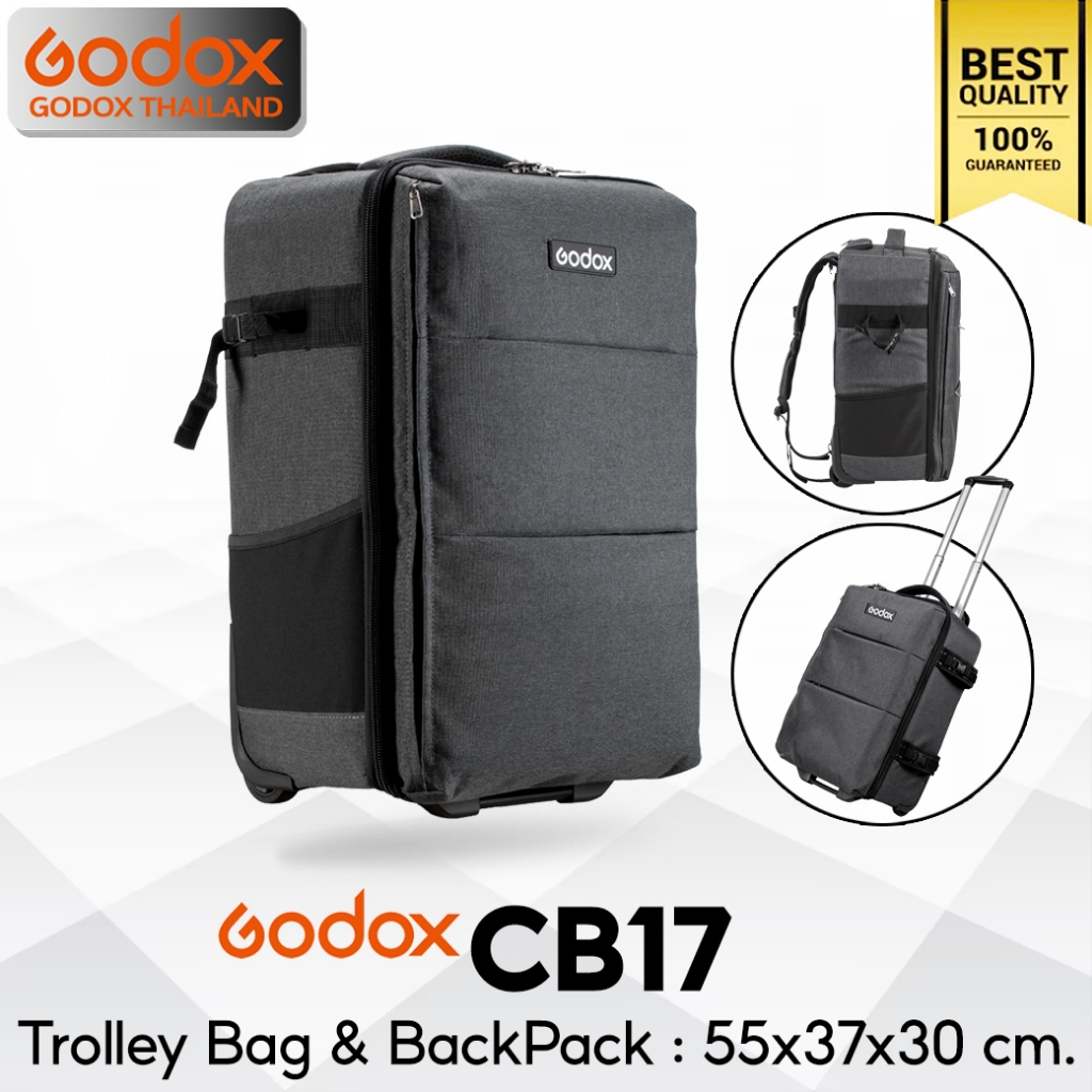 Godox Bag CB17 Trolley Bag & BackPack For Camera, Flash, LED, Laptop, Accessories กระเป๋าเป้ ล้อลาก 