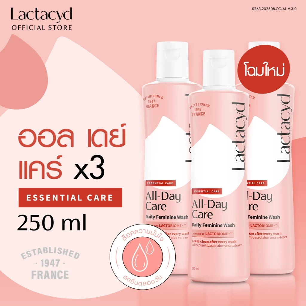 [3ชิ้น] แลคตาซิด ออล เดย์ แคร์ 250 มล. [Pack3] Lactacyd All-Day Care 250ml