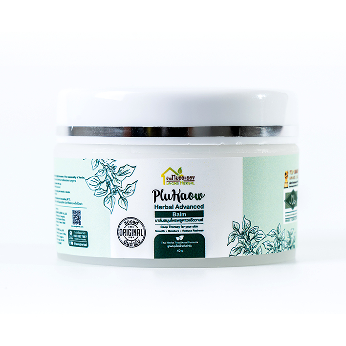 Ban Mor Laong บ้านหมอละออง บาล์มสมุนไพรพลูคาวแอ๊ดวานซ์ PluKaow Herbal Advanced Balm (40g)