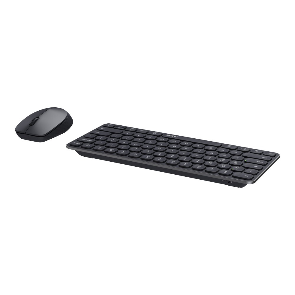 คีย์บอร์ดและเมาส์ไร้สาย WIRELESS KEYBOARD & MOUSE RAPOO 9010M (DARK-GREY) (9010M-GY) รับประกัน 2 ปี 