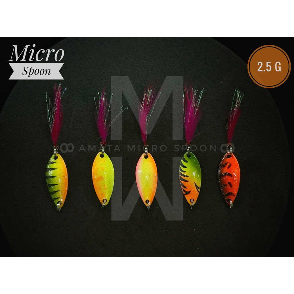 “เหยื่อปลอม” ไมโครสปูนหางขนนก ขนาด 2.5 กรัม : Micro Spoon 2.5 g :