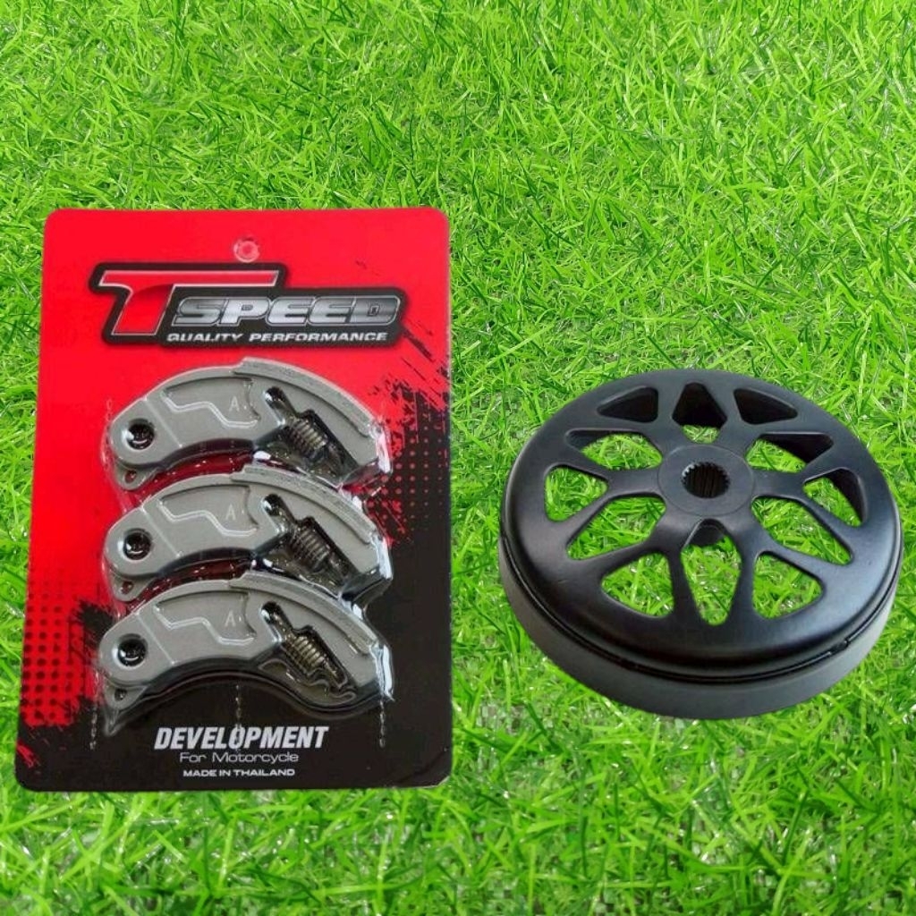 Tspeed ครัชคาร์บอน งานTspeed พร้อมกระโหลกครัชเจาะไล่เบา พร้อมสปริง สำหรับรถรุ่น หลีด จีออโน่ PCX160 