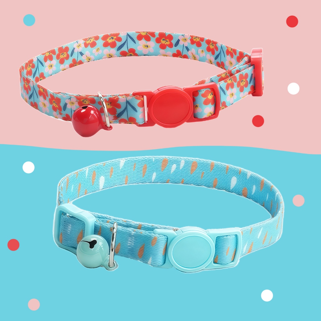 yoyopet : Cute Pet collar ปลอกคอแมวน่ารัก ปลอกคอนิรภัย พร้อมกระดิ่ง ปรับขนาดได้ สวมใส่สบาย ไม่เจ็บคอ - รูปที่ 2