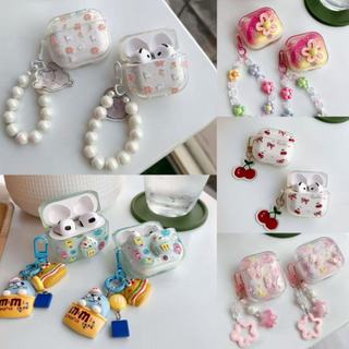 เคสหูฟัง สำหรับAirpods4 เคสใสการ์ตูนนูน สำหรับAirpods3 เคสหูฟังบลูทูธ J201 gen1 gen2 เคสหูฟังไร้สาย J206 สำหรับAirpods 4