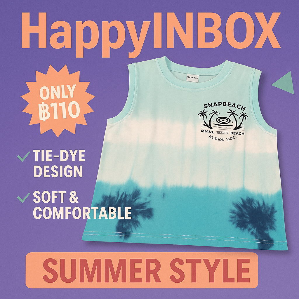 BasiCO SnapBeach Tank Top ลายปาล์มวินเทจ Size 4 (3–6 ขวบ)