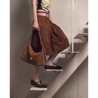 GLISS - GINN กระเป๋าทรง Hobo วัสดุหนัง Pu Premium ลายผ้า