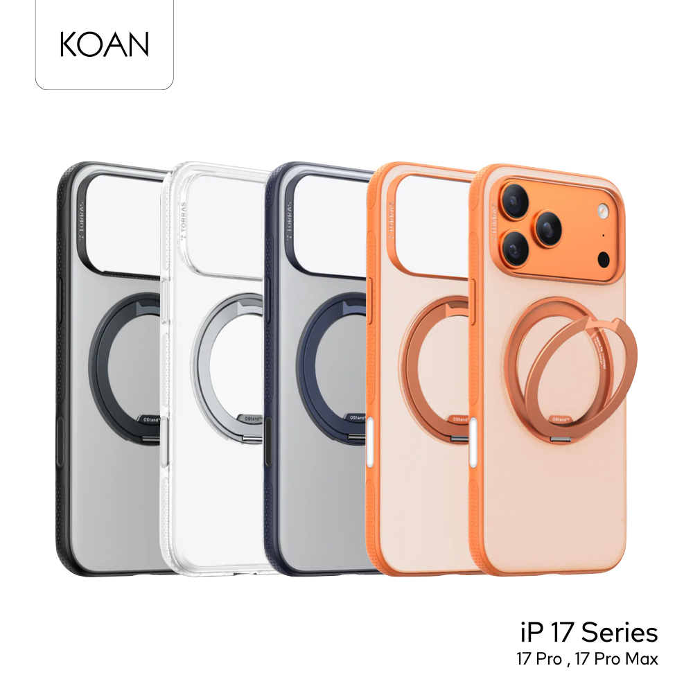 TORRAS เคสกันกระแทก Ostand R Fitness Series ใช้สำหรับ iPhone 17 Pro / 17 Pro Max ขาตั้งหมุนได้ 360