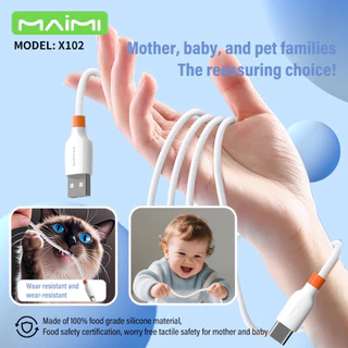 Maimi รุ่น X102 สายชาร์จ 6A Quick chargeing data cable สาย Silicone ไม่หักง่าย ไม่พันกัน ใช้งานทนทาน