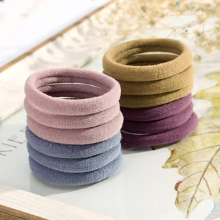 ยางรัดผมแบบยืดหยุ่นสไตล์เกาหลีสีพื้น 50 ชิ้น/เซ็ต เครื่องประดับผมสำหรับผู้หญิง