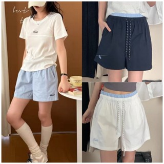 สไตล์เกาหลี ทันสมัย ​​มีเชือกผูก จับคู่สี เอวยางยืด ใช้งานได…