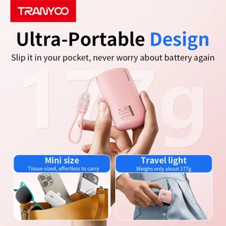 TRANYOO F29【TIS】3-in-1 mobile power bank 10000mAh Light&ing/Type-C data cable one-wire multi-purpose 22.5W fast charging
