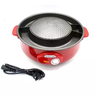SmartHome เตาย่างบาร์บีคิวสุกี้ไฟฟ้า รุ่น SM-EG1300 สีแดง กำลังไฟฟ้า 1300 วัตต์