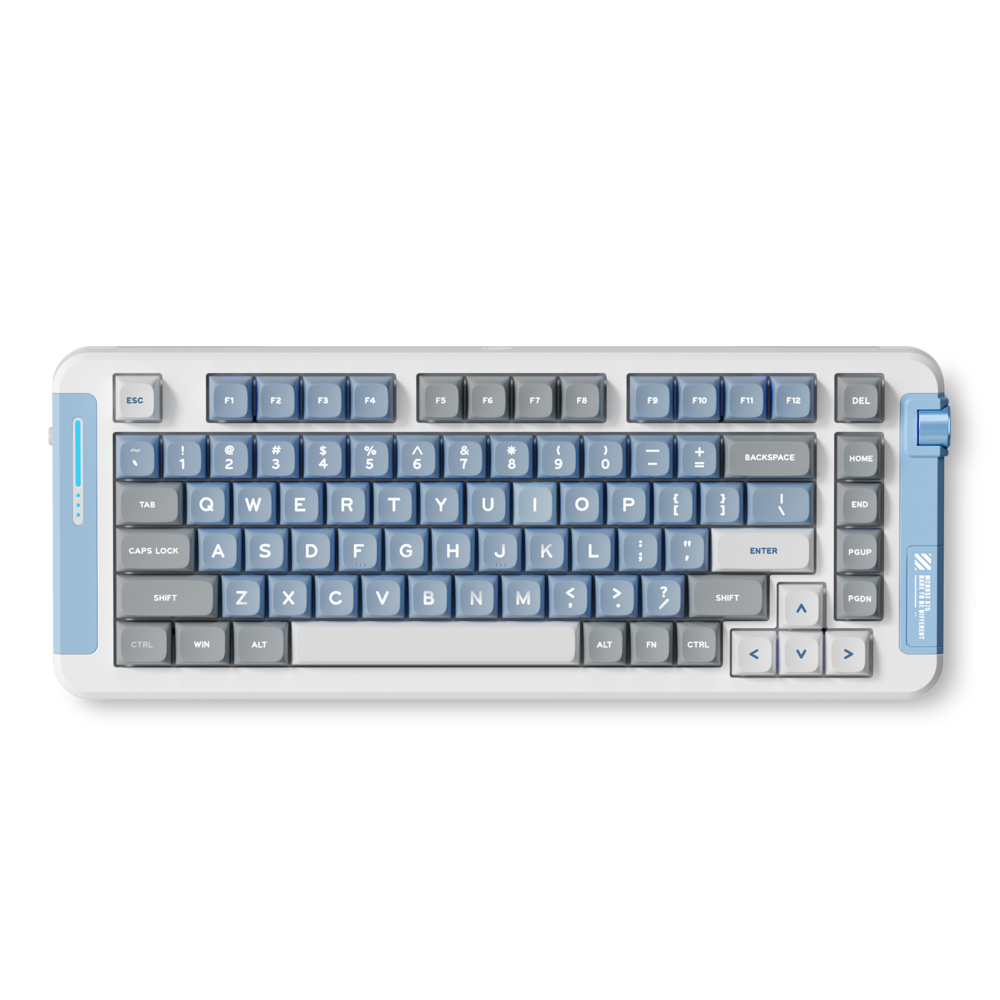 MCHOSE GAMING KEYBOARD TRI-MODE X75 HYACINTH LINEAR-SW BLUE GREY SIZE 75%(GMK-001555)