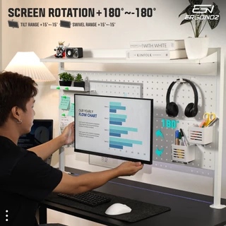 ERGONOZ PANEL02 PEGBOARD DIY ชั้นวางของติดโต๊ะ 2 ขนาด 120 และ 140 cm.