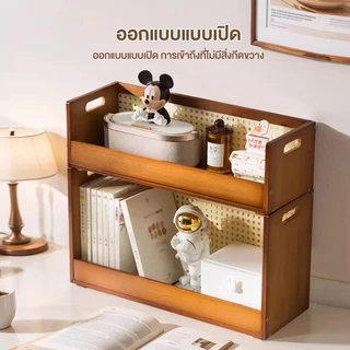 ชั้นวางตั้งโต๊ะไม้ไผ่สแต็คได้! กันมอด+ทนความชื้น รับประกัน 1 ปี รับน้ำหนักได้ดี การจัดส่งรวดเร็ว