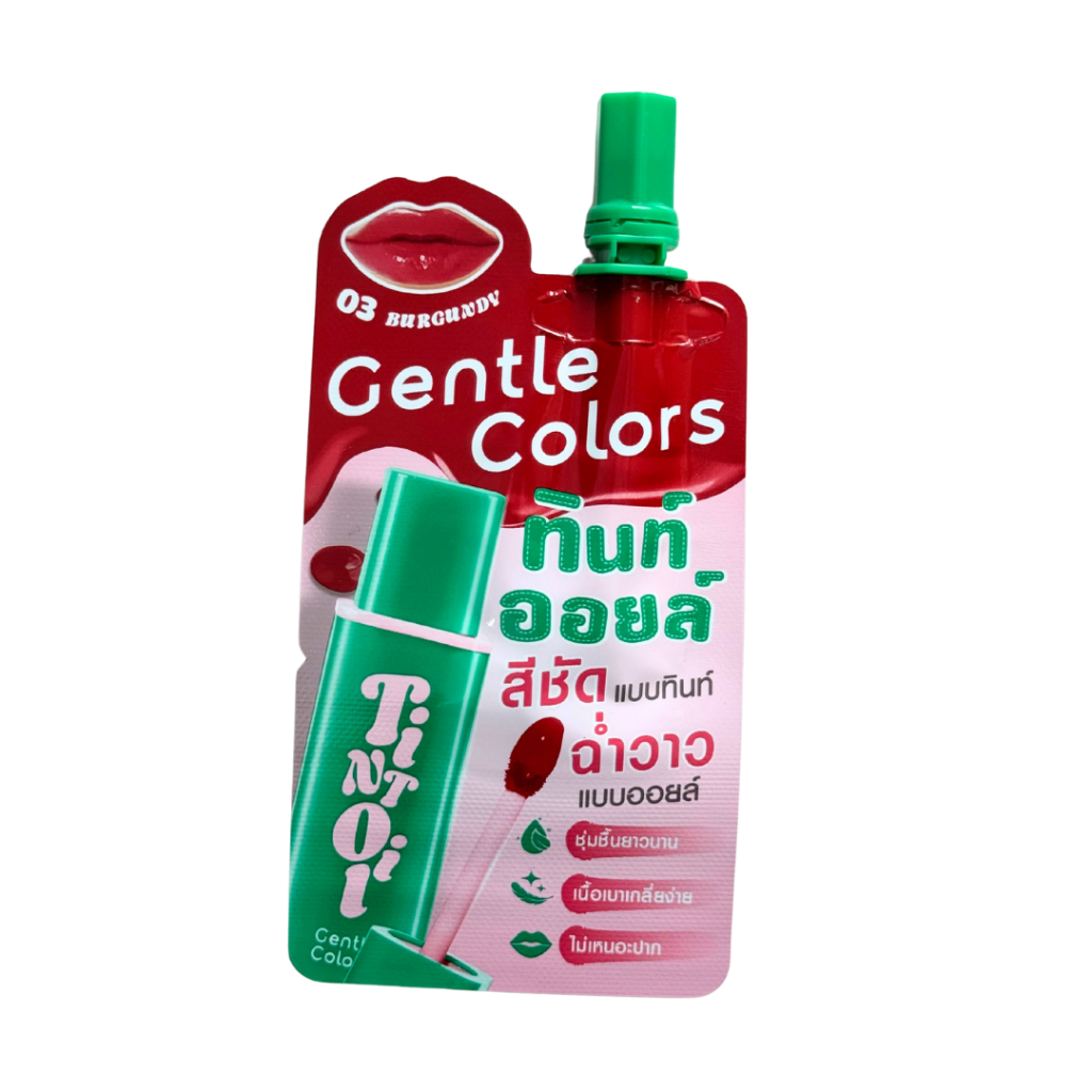 (ซอง) Gentle Colors Tint Oil 1.5g เจนเทิล คัลเลอร์ ลิปทินท์ออยล์ สีชัดติดทน ฉ่ำโกลวแบบออยล์ เนื้อเบาสบายปาก ราคา ถูกที่สุด ดีลบีเคเค แกลเลอรีภาพที่ 7