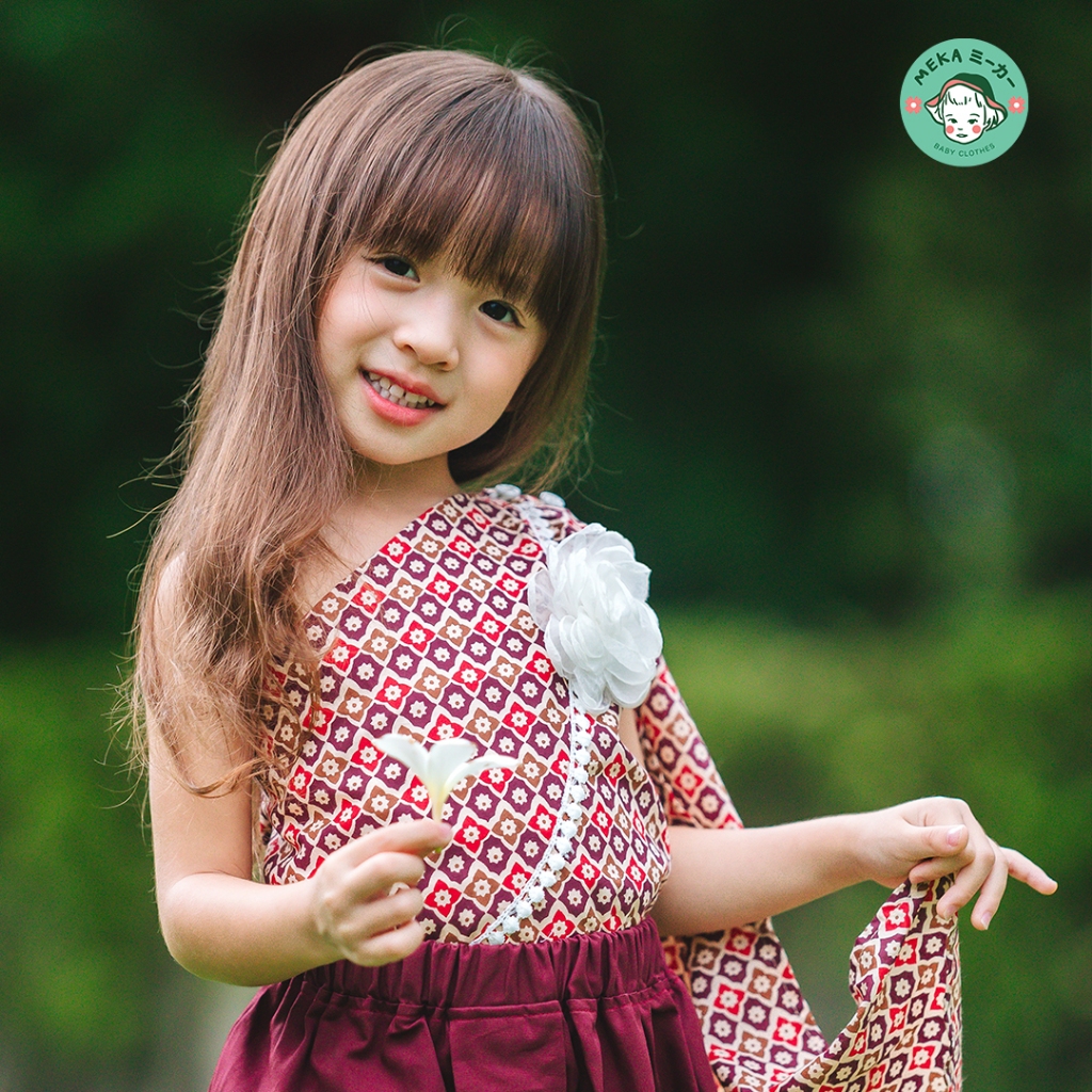 [พร้อมส่ง ] สไบเด็ก สำเร็จรูป ลายพิกุลน้อย [24M-12Y] ชุดไทยเด็ก ผ้า 𝙄𝙣𝙙𝙞𝙖 𝙃𝙖𝙣𝙙 𝘽𝙡𝙤𝙘𝙠 𝙋𝙧𝙞𝙣𝙩