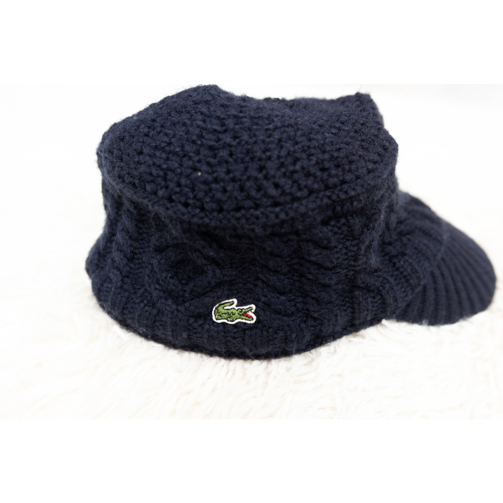 หมวกไหมพรม Vintage LACOSTE Cable Knitted Beanie Cap