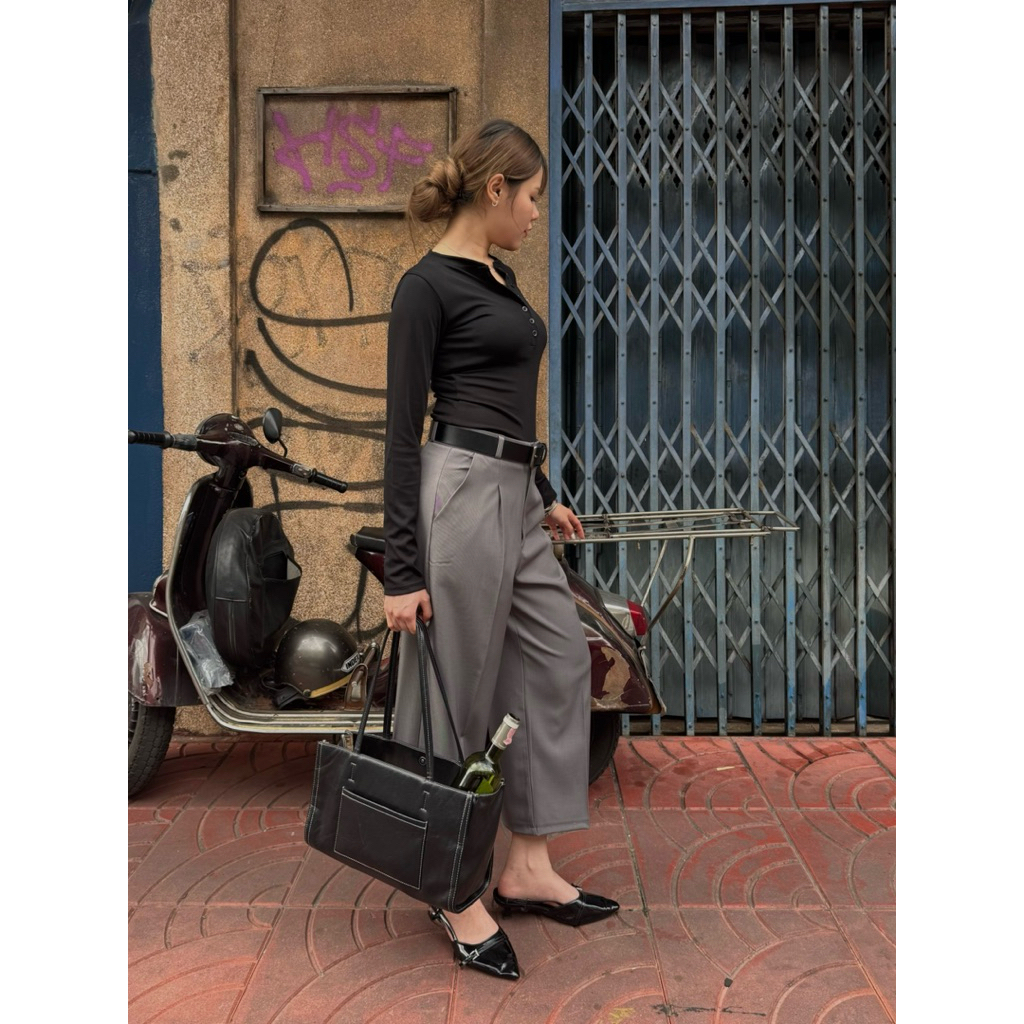 กางเกงทรงกระบอก ที่สาวตัวเล็กก็ใส่ได้ รุ่น Cara pants  ทรงเท่ เก๋ ไม่ซ้ำใคร เนื้อผ้าดีสุดๆ ราคา ถูกที่สุด ดีลบีเคเค แกลเลอรีภาพที่ 8