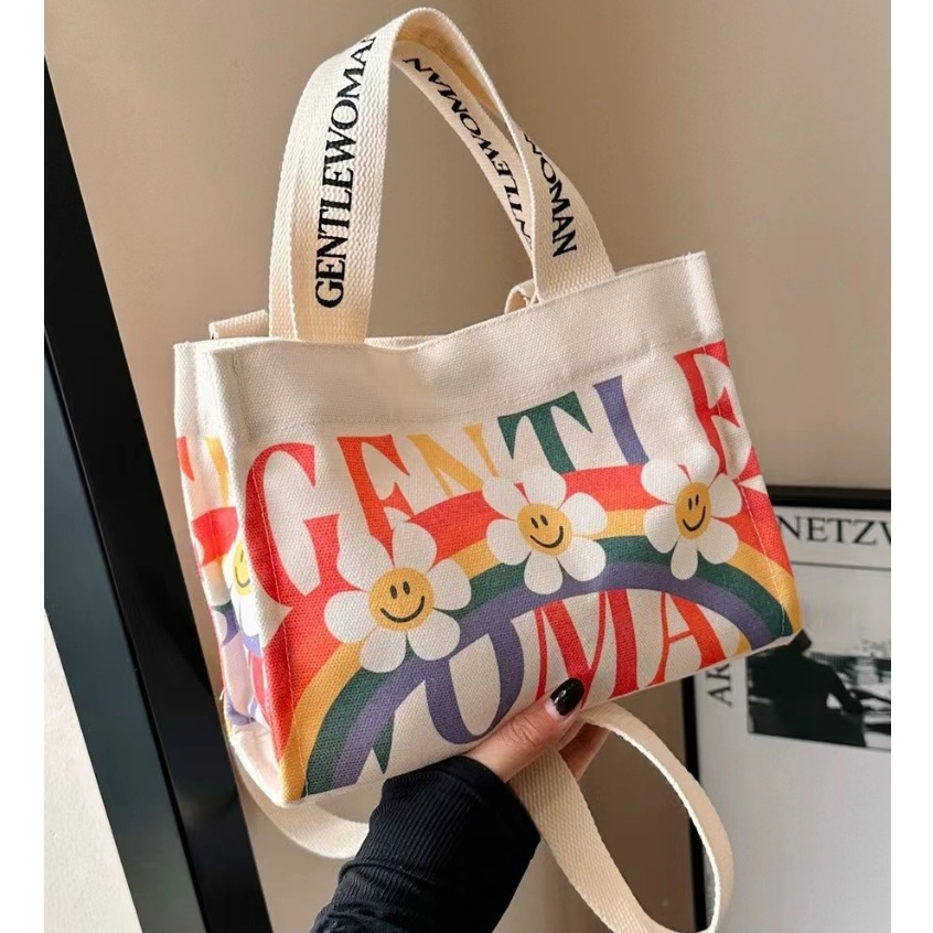 【แฟชั่นใหม่ 】cc-303 กระเป๋ามินิผ้าแคนวาสขนาดพกพา GENTIE WOMAN ดีไซน์เก๋ไก๋ จุของได้เยอะ