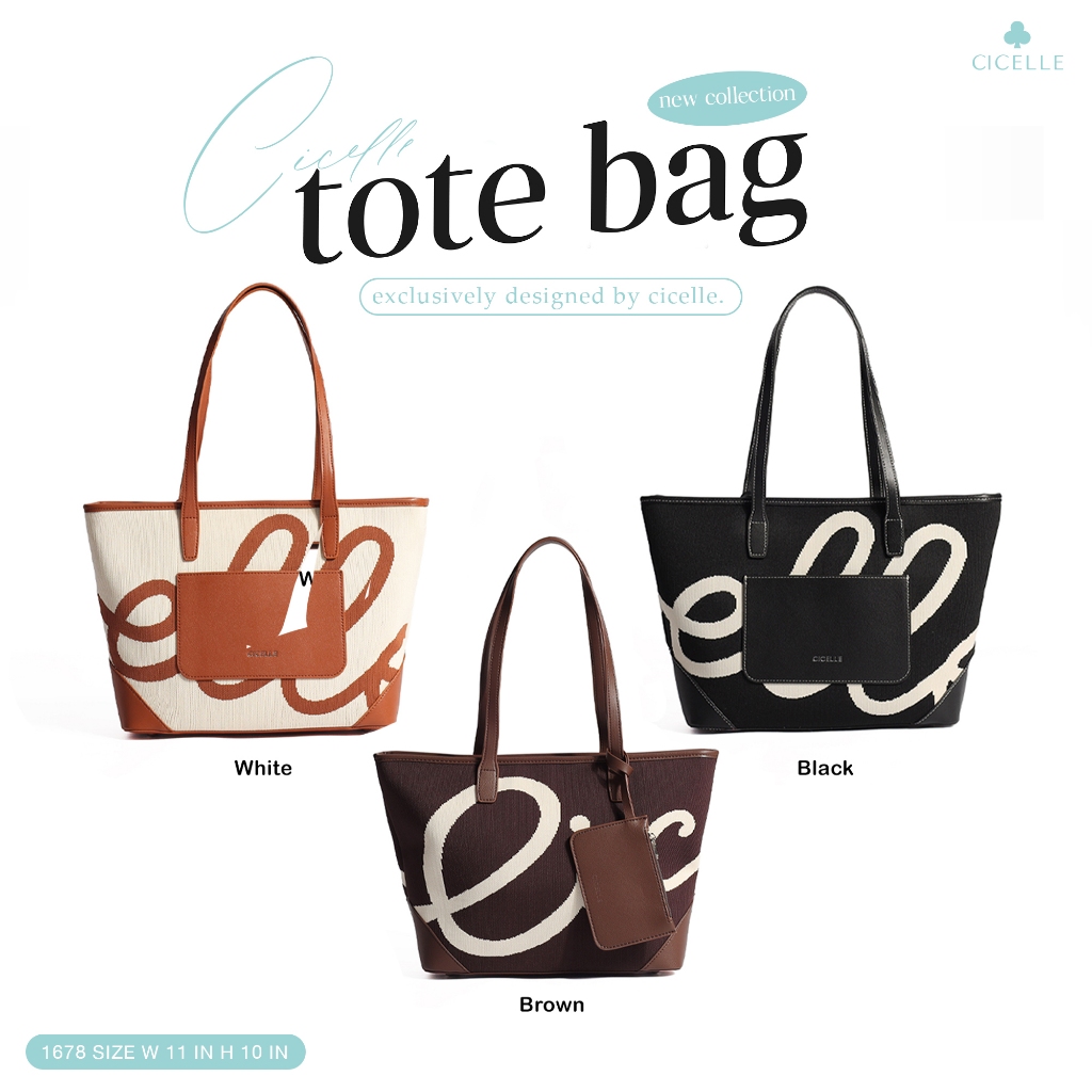 #1678✨ Tote Bag CICELLE#กระเป๋าสะพายไหล่ #กระเป๋าสะพายข้าง #กระเป๋าใส่ของเยอะ