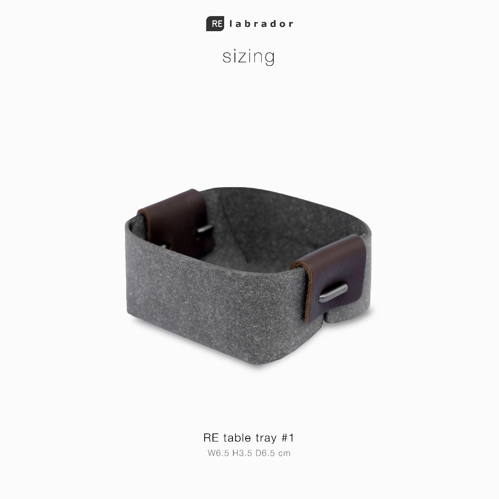 labrador REtable tray #1 ถาดใส่ของหนังแท้รีไซเคิล (RES073) - รูปที่ 2
