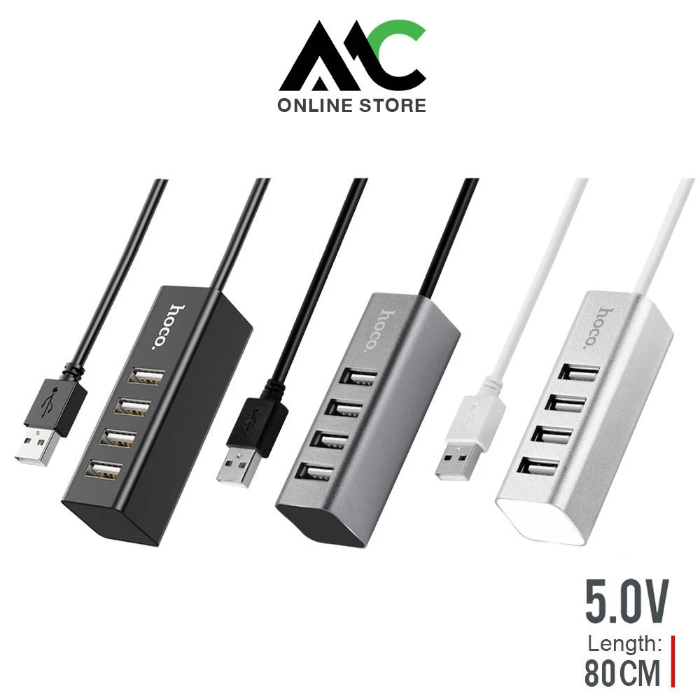 HOCO HB1/HB1A 4 Port USB HUB 5.0V เพิ่มช่องเสียบ USB สายยาว 80/100 เซ็นติเมตร USB 2.0