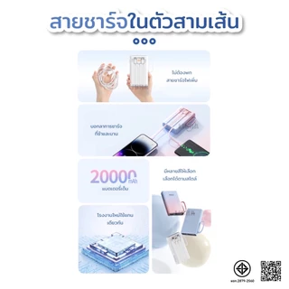 LiBRA Q53 PowerBank 30000mAh พาวเวอร์แบงค์ Fast Charge PD22.5W ชาร์จเร็ว มีสายชาร์จและสายหิ้วในตัว หน้าจอ LED