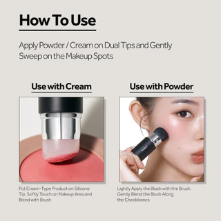 Studio17 Dual Silicone Blusher Brush | แปรงปัดแก้ม 2 หัว แปรงปัดแก้มซิลิโคน แปรงบรัชออน