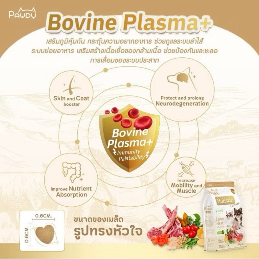 Pawdy อาหารสุนัขเกรดพรีเมียม Holistic สำหรับลูกสุนัข อายุน้อยกว่า 1 ปี สูตรเนื้อแกะและข้าวกล้อง ขนาด 6 กก. (2 ถุง) - รูปที่ 4