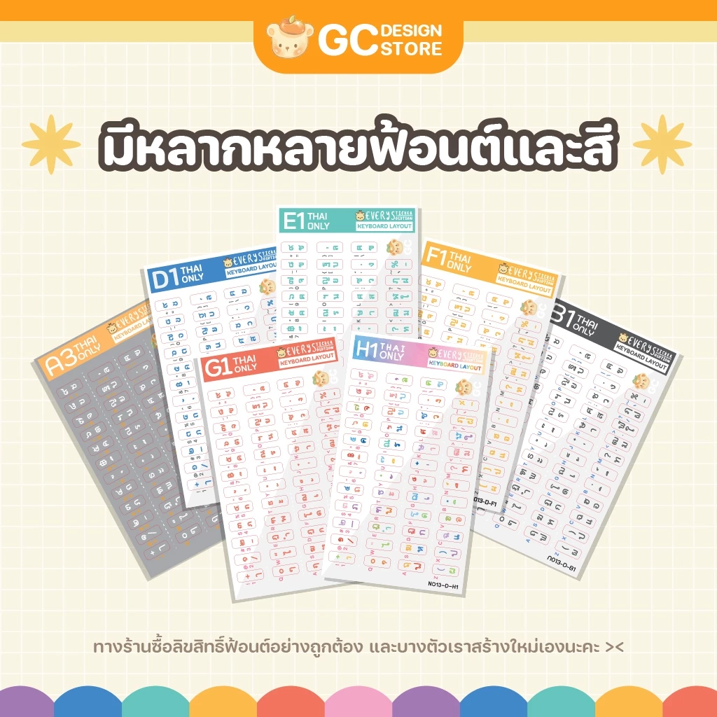 สติกเกอร์ภาษาไทย พื้นใส ติดคีย์บอร์ด 1.3x0.5cm thumbnail 5