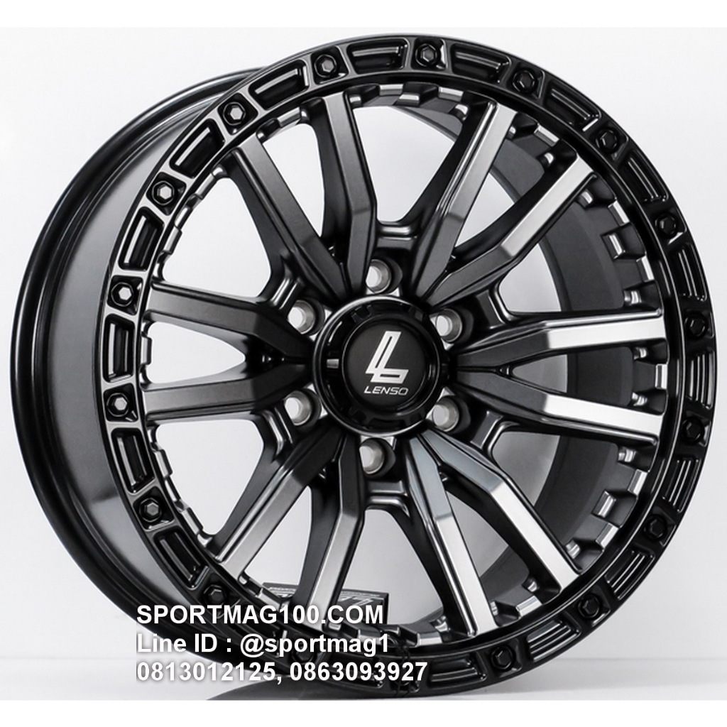 ล้อแม็กซ์ Lenso Mx Valor ขอบ17นิ้ว 6รู139 สีเทาขอบดำ กว้าง9นิ้ว Offset12 [22430]