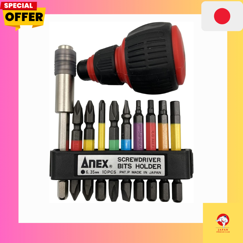 ANEX Color Bits Hex Wrench Set - Various Sizes with Holder