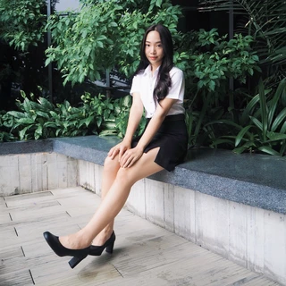 *Best Seller* Bata บาจา รองเท้าคัทชูหนัง รองเท้ารับปริญญา ทำงาน สำหรับผู้หญิง ส้นสูง 2 นิ้ว สีดำ รหัส 7516661