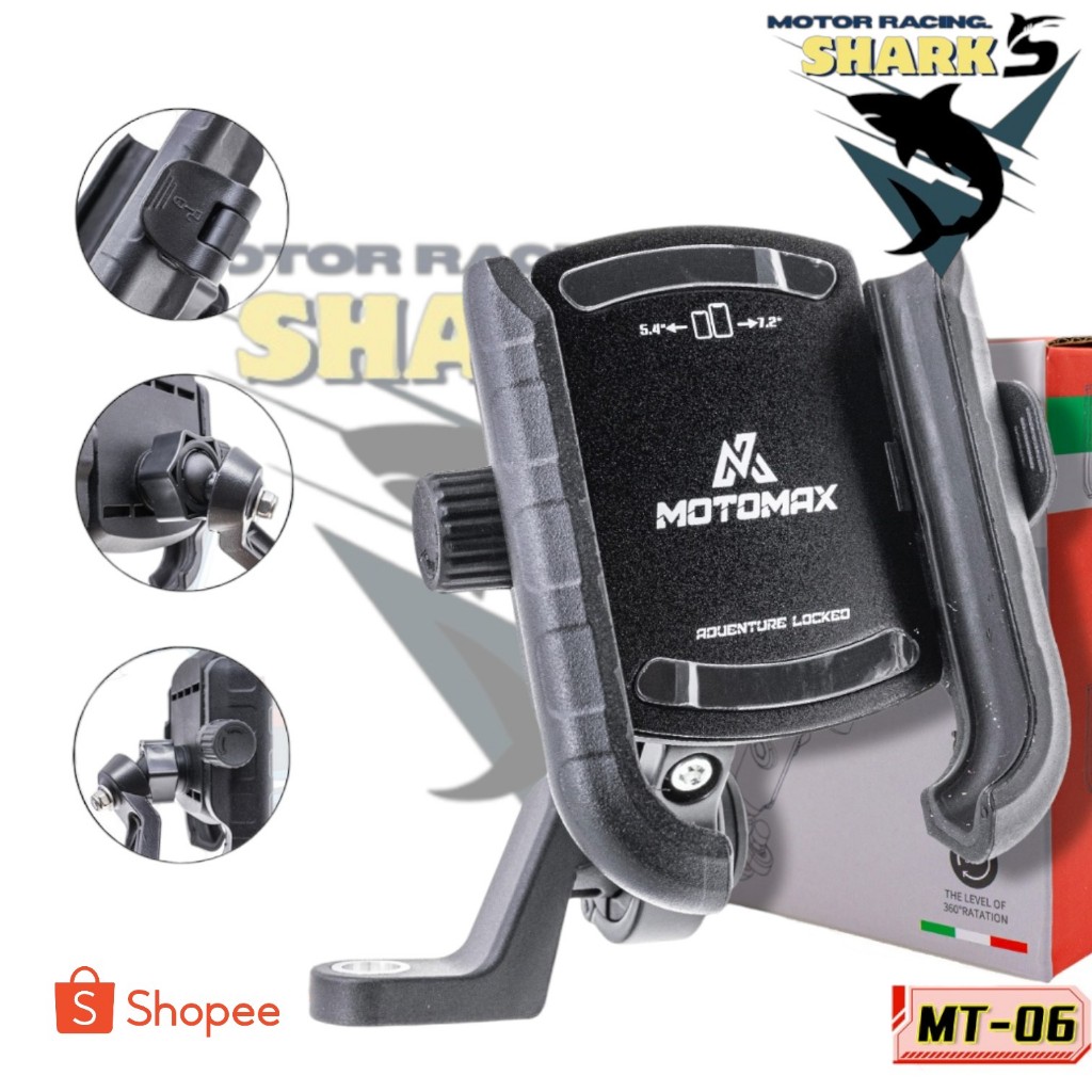 MT-06 MOTOMAX ที่จับมือถือติดมอเตอร์ไซค์ ที่จับโทรศัพท์ ที่ยึดมือถือ ที่ยึดโทรศัพท์ ที่วางโทรศัพท์
