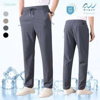 AIRWELL กางเกงติดแอร์ รุ่นCasual+ ผ้ายืดSpandex X Nylon ลายผ้าร่องเล็กสุดหรู ตัดเย็บดี ไม่ต้องรีด ใส่ได้ทุกโอกาส -8°C