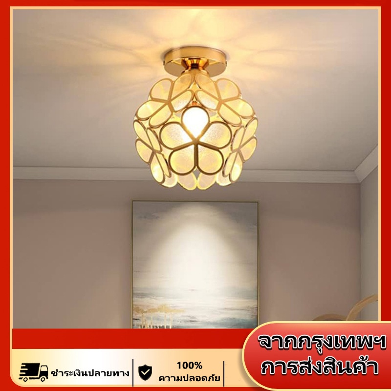 โคมไฟเพดานคริสตัลเรียบง่ายทันสมัย ​​โคมไฟเพดาน LED เหล็ก โคมไฟเพดานตกแต่งห้อง โคมไฟ LED ไฟแต่งห้อง แต่งห้อง โคมไฟฝังฝ้า