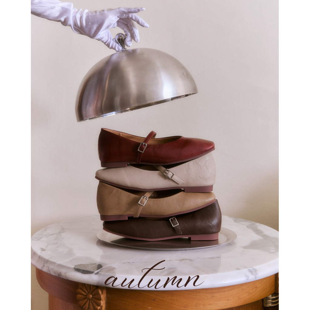 (พร้อมส่ง)Autumn Buckle me รองเท้าคัทชูหนังแท้ นุ่มสบาย เก็บหน้าเท้าดี สีสวยมาก