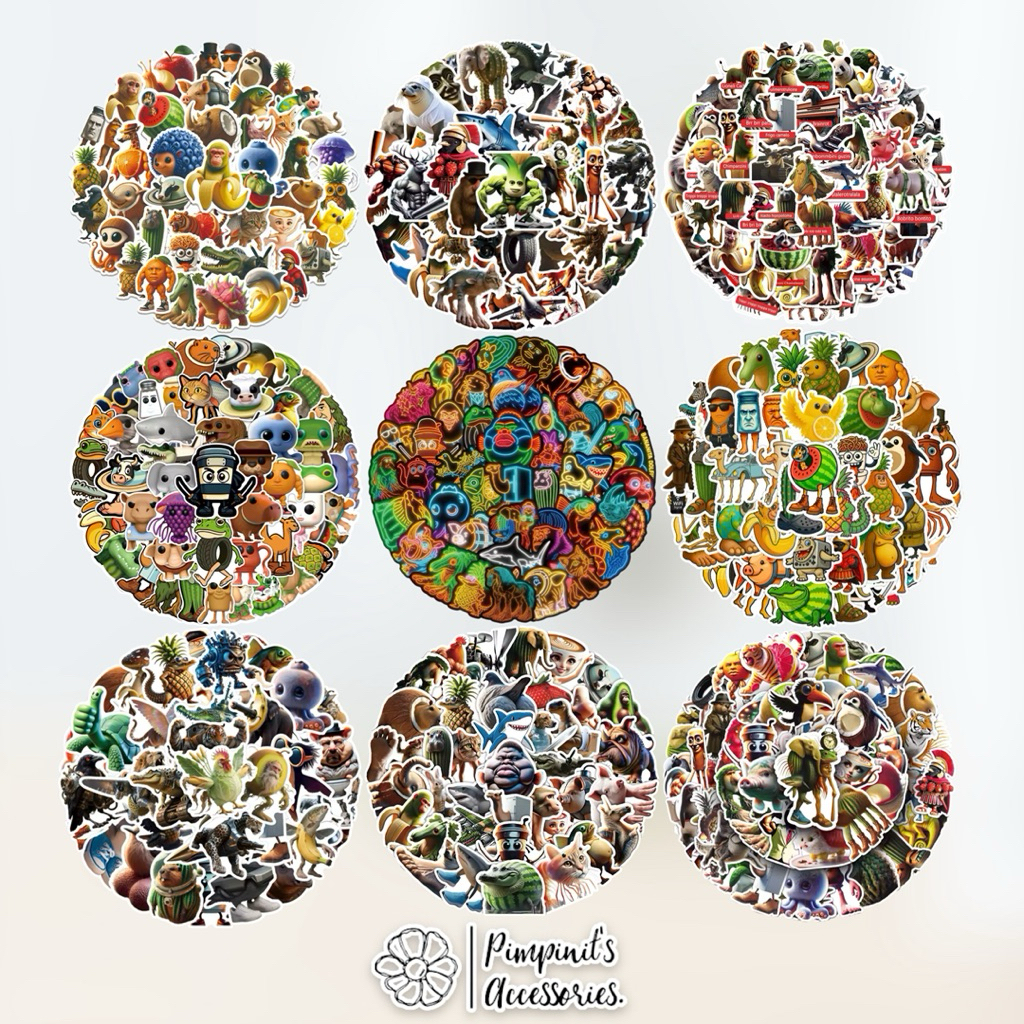 ✿ ร้านในไทยพร้อมส่ง : สติ๊กเกอร์กันน้ำลายทุง ทุง ทุง ซาฮูร่า | TUNG TUNG TUNG SAHUR Waterproof Decoration Sticker Set.