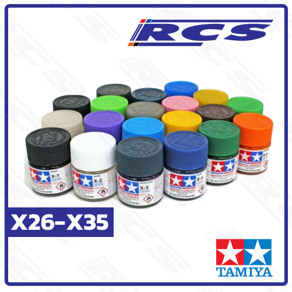 สีอะคริลิค TAMIYA ACRYLIC X-26 81526, X-27 81527, X-28 81528, X-31 81531, X-32 81532, X-33 81533, X-