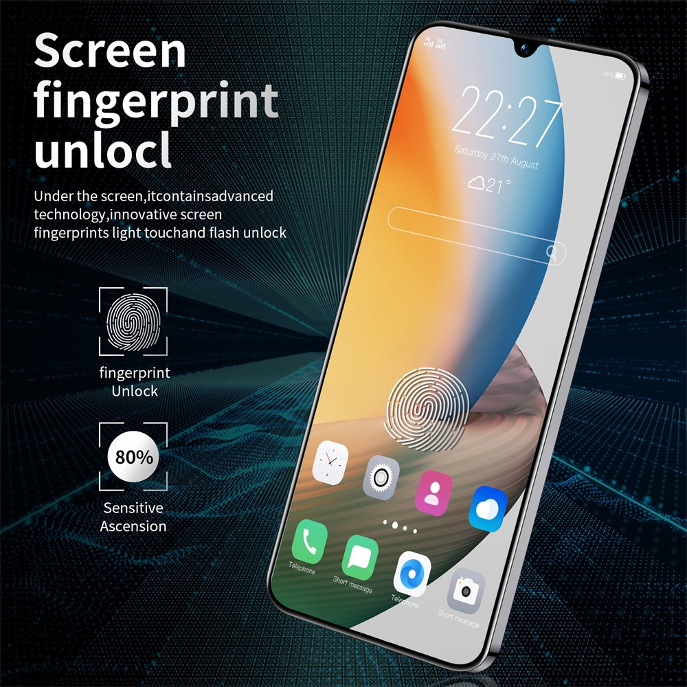 โทรศัพท์มือถือ real8 Pro 5Gแรม16GB รอม512GBปลดล็อกด้วยใบหน้า 60Hz HD 6.8 นิ้ว 6800mAh รองรับ 2 ซิมการ์ด สมาร์ทโฟน - รูปที่ 5