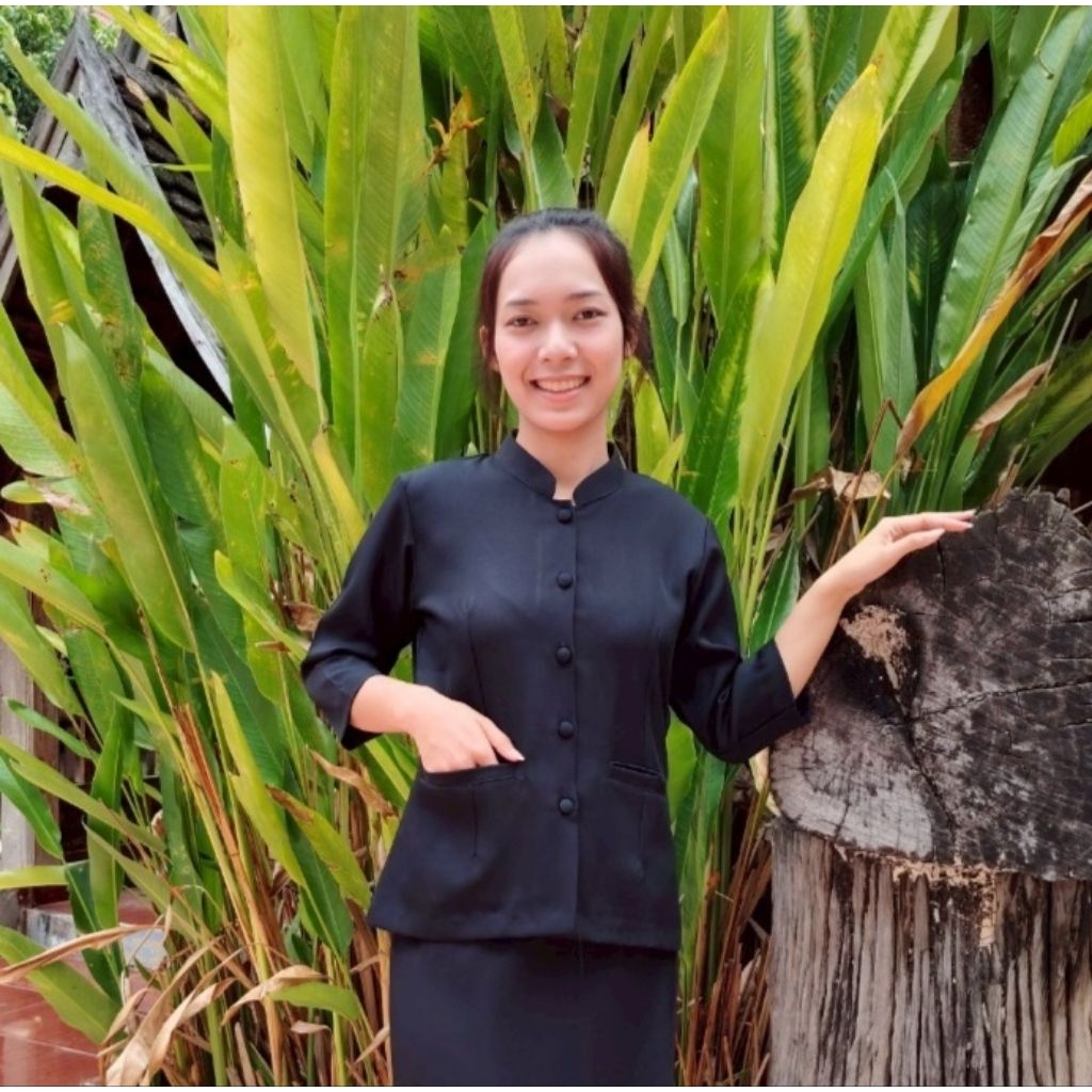 แยกเสื้อดำ&ขาว​​คอจีน&คอกลม แขนสั้น&สี่ส่วน ผ้าโซล่อน - รูปที่ 6