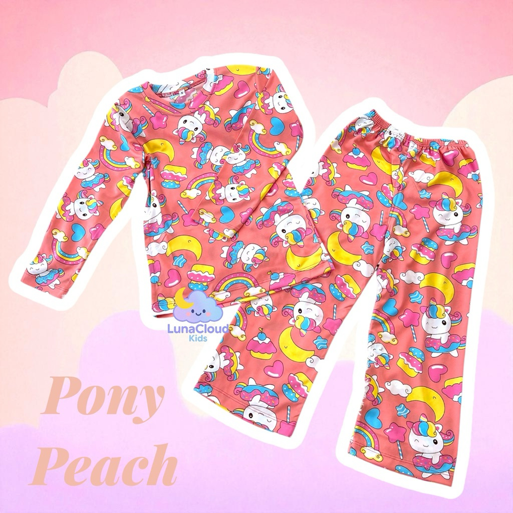 ชุดนอนเด็กลายโพนี่ 🦄 เสื้อแขนยาว กางเกงขายาว ไม่ร้อน ไม่คัน กันยุง