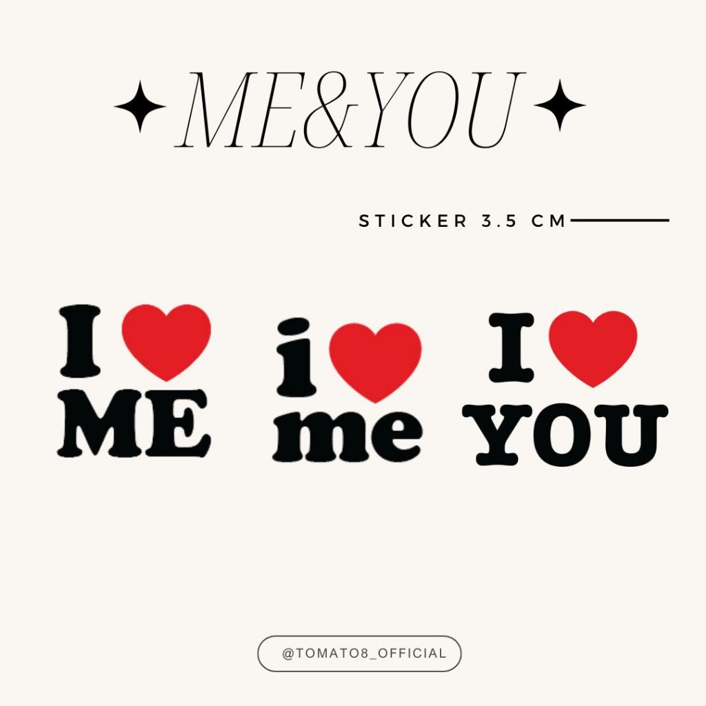 [Tomato8] STICKER ME me YOU 3.5CM ขนาดเล็ก 3.5 เซนติเมตร