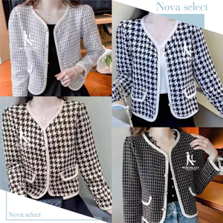 เสื้อคลุมผ้าทวีต ลายตาราง ใส่ทำงาน เสื้อคลุมใส่ทำงาน Clothing ผู้หญิง