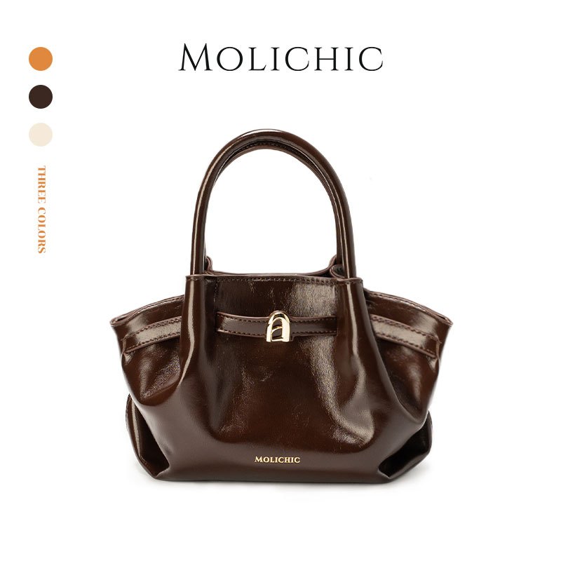 MOLICHIC กระเป๋าถือผู้หญิง กระเป๋าสะพายข้างแฟชั่น สะพายไหล่ได้ สายปรับระดับได้ ดีไซน์เรียบหรู ใช้ทำงานหรือไปเที่ยว แมทช์