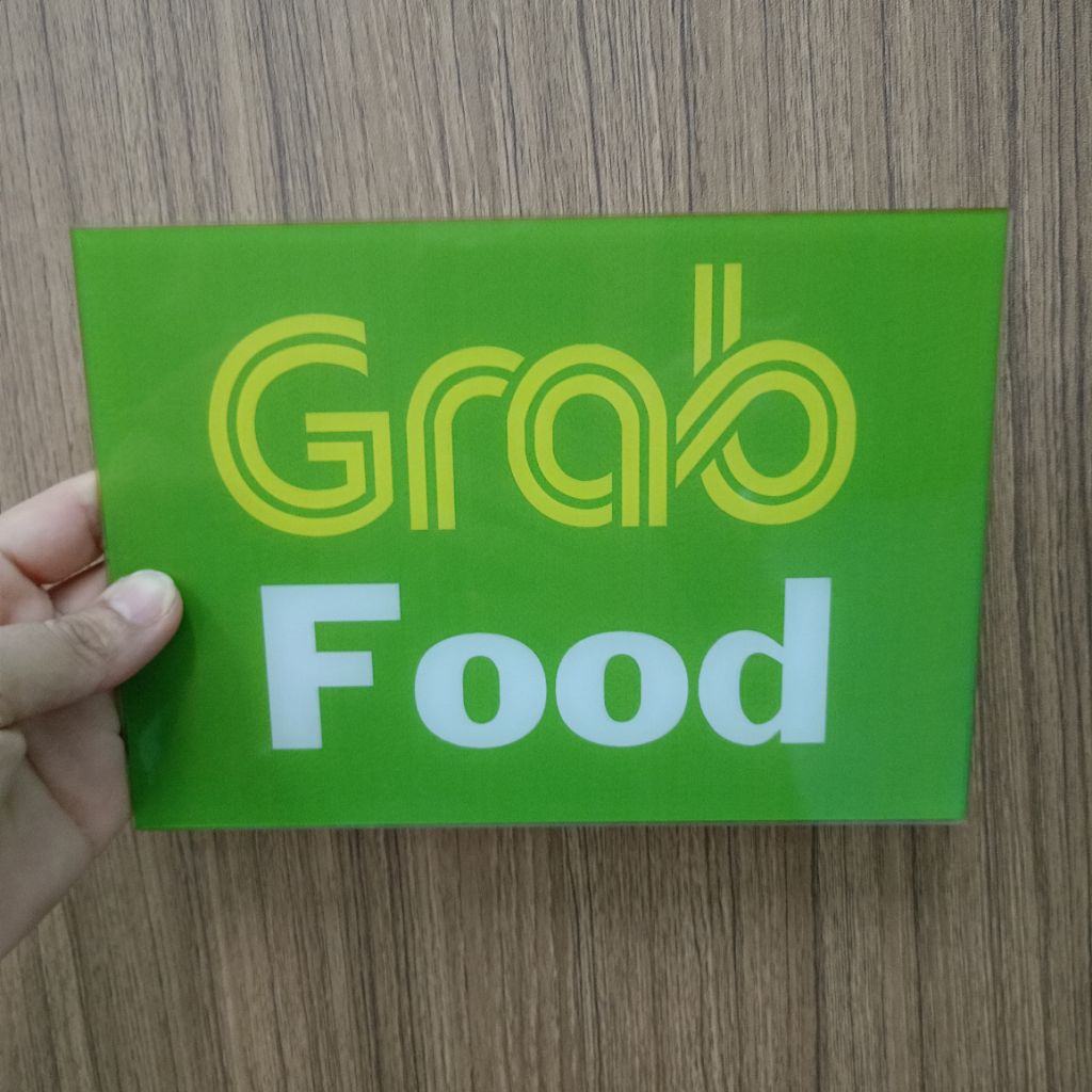 ป้าย GrabFood (ป้ายอะคริลิค หนา2มิล )
